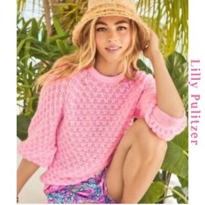 Lilly Pulitzer Corabella pink/white sweater size Medium-EUC